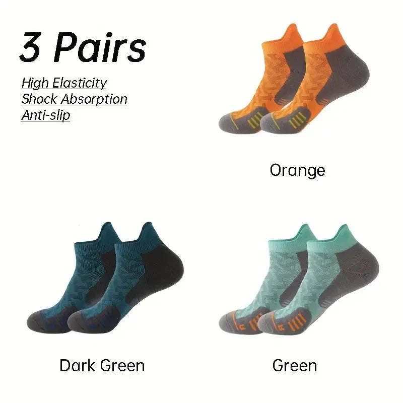 3 pairs new men's professional sports short socks