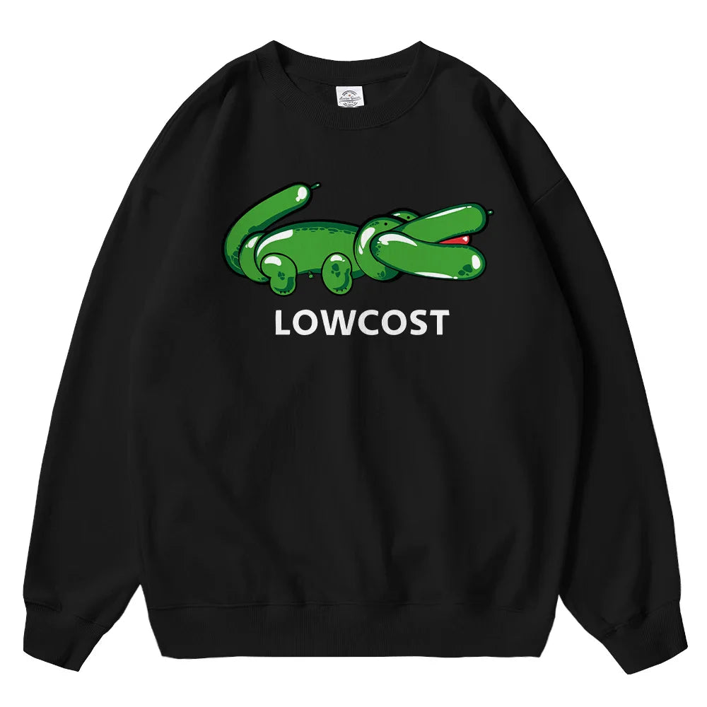 Men Women's Pure Cotton Sweatshirt The Lowcost Funny Printed Oversized Graphic Pullovers for Men Women Tops