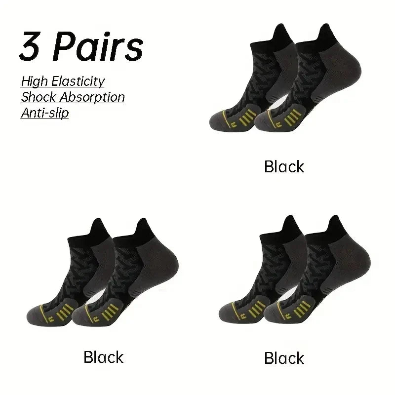 3 pairs new men's professional sports short socks