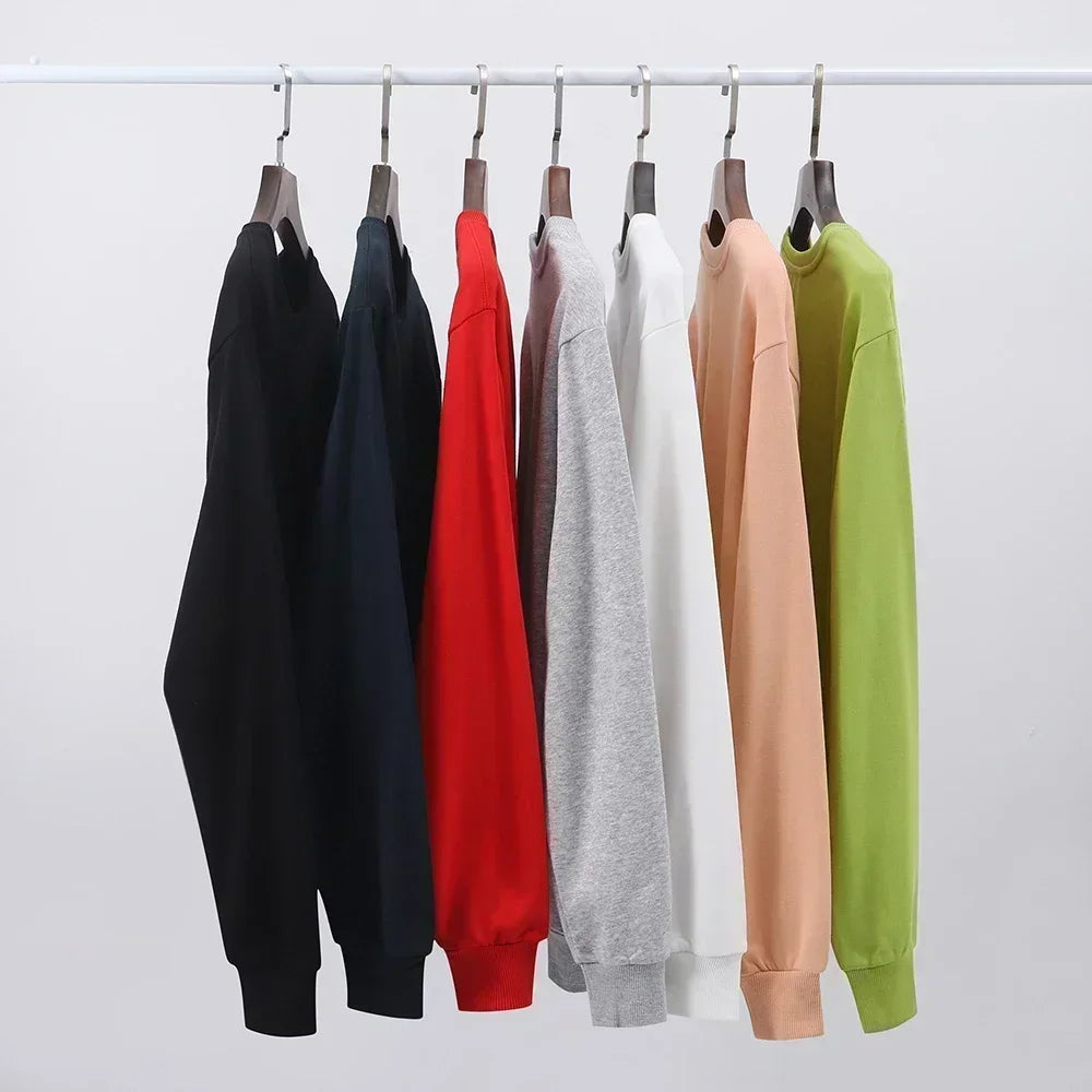 Men Women's Pure Cotton Sweatshirt The Lowcost Funny Printed Oversized Graphic Pullovers for Men Women Tops