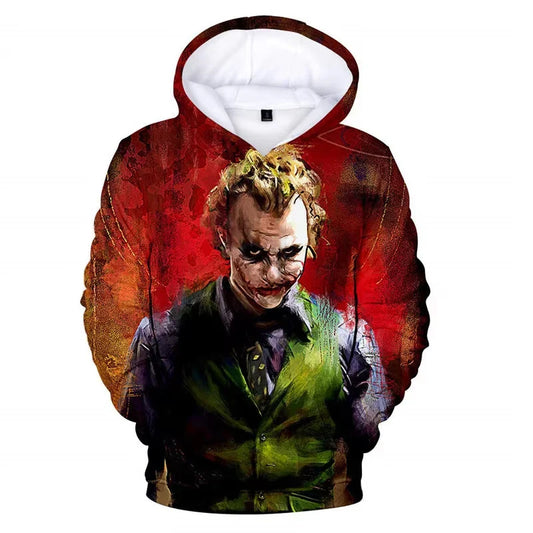 Joker Resurrected Men‘s Hoodies 3D Printed Retro Long Sleeve Unisex Pullover Hooded Sweatshirt Women Oversized Hoody for Men