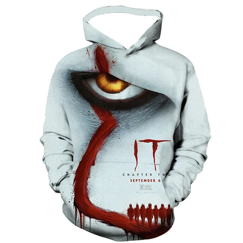 Joker Resurrected Men‘s Hoodies 3D Printed Retro Long Sleeve Unisex Pullover Hooded Sweatshirt Women Oversized Hoody for Men