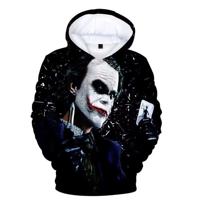 Joker Resurrected Men‘s Hoodies 3D Printed Retro Long Sleeve Unisex Pullover Hooded Sweatshirt Women Oversized Hoody for Men