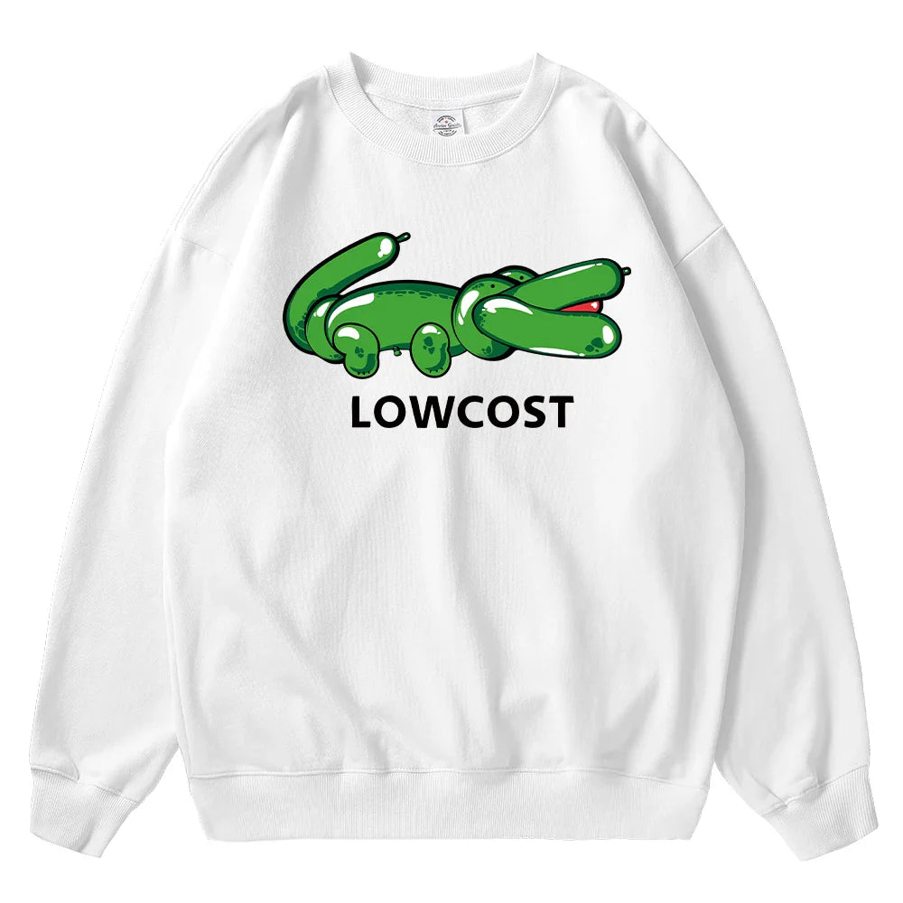 Men Women's Pure Cotton Sweatshirt The Lowcost Funny Printed Oversized Graphic Pullovers for Men Women Tops