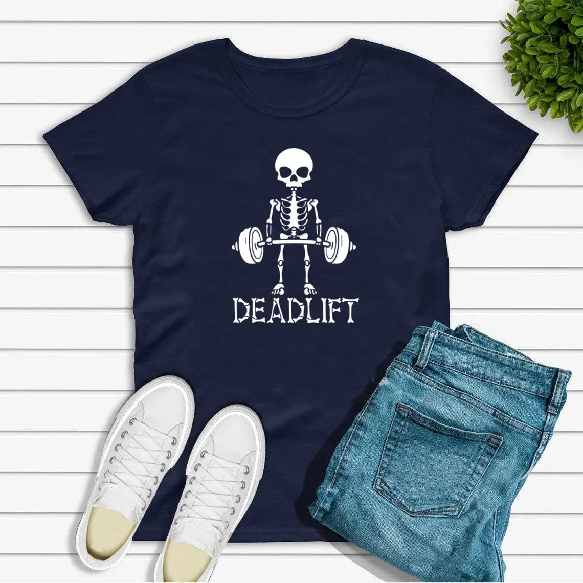 Deadlift Skeleton Tshirt Skeleton Workout T Shirt Bodybuilding Shirt Gym Tees Unisex Short Sleeve T-shirts Funny Fitness Tops
