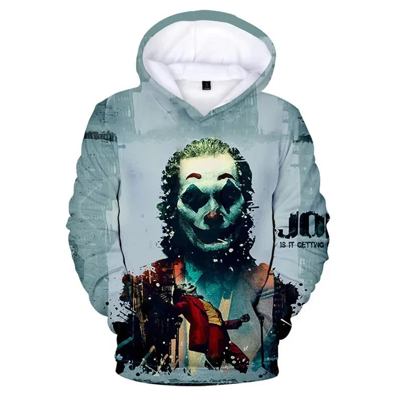 Joker Resurrected Men‘s Hoodies 3D Printed Retro Long Sleeve Unisex Pullover Hooded Sweatshirt Women Oversized Hoody for Men