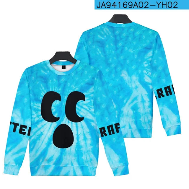 Diamond Craftee Face Tie dye Hoodie Sweatshirt Long Sleeve Pullovers Casual Streetwear Coat New Women Men Jacket Clothes