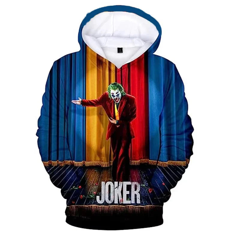 Joker Resurrected Men‘s Hoodies 3D Printed Retro Long Sleeve Unisex Pullover Hooded Sweatshirt Women Oversized Hoody for Men