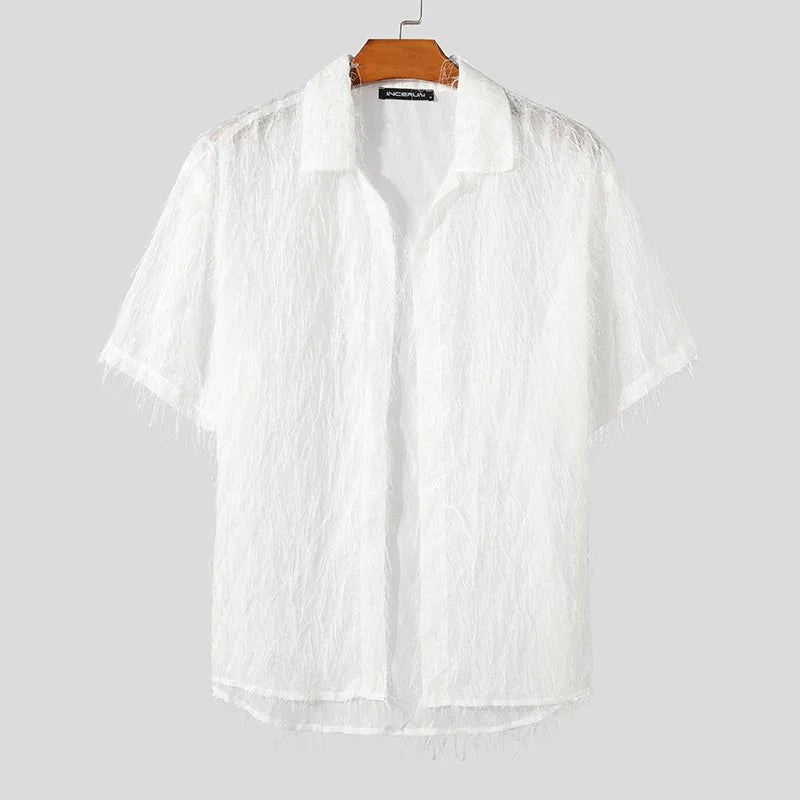 Tassel Chiffon Transparent Lapel Short