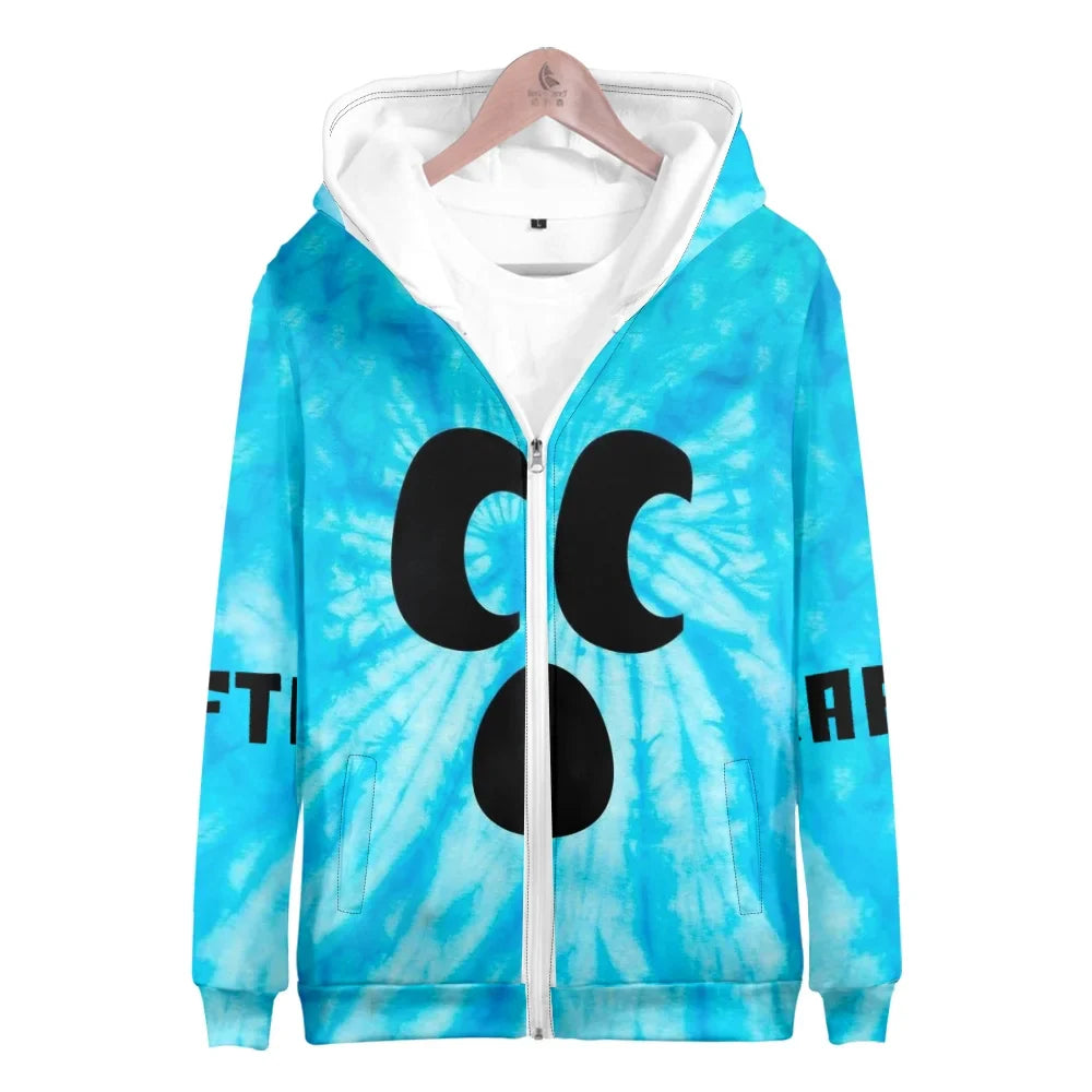 Diamond Craftee Face Tie dye Hoodie Sweatshirt Long Sleeve Pullovers Casual Streetwear Coat New Women Men Jacket Clothes