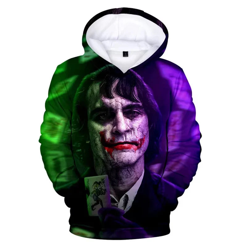 Joker Resurrected Men‘s Hoodies 3D Printed Retro Long Sleeve Unisex Pullover Hooded Sweatshirt Women Oversized Hoody for Men