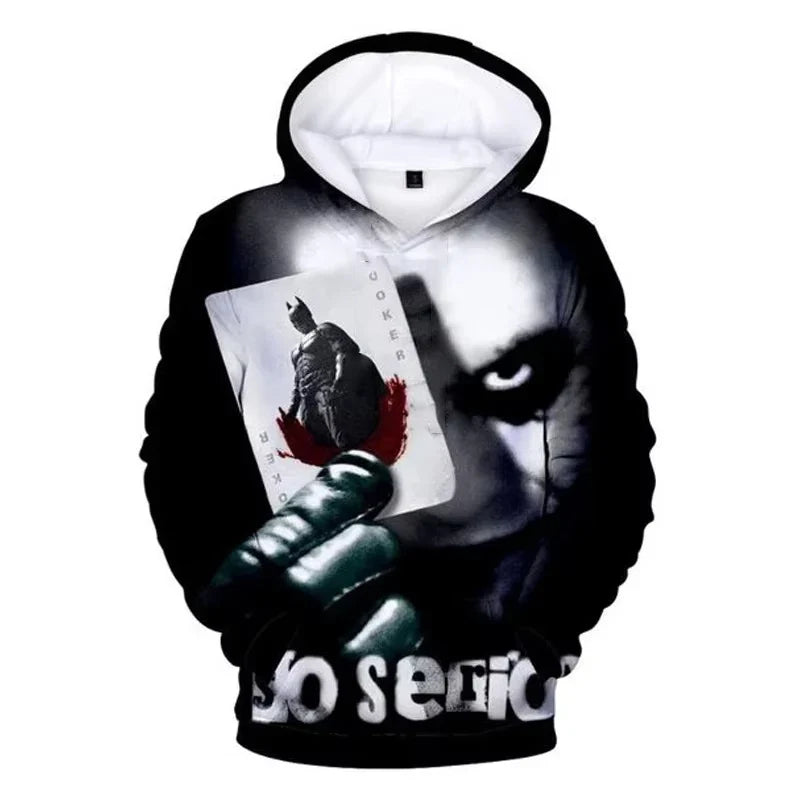Joker Resurrected Men‘s Hoodies 3D Printed Retro Long Sleeve Unisex Pullover Hooded Sweatshirt Women Oversized Hoody for Men