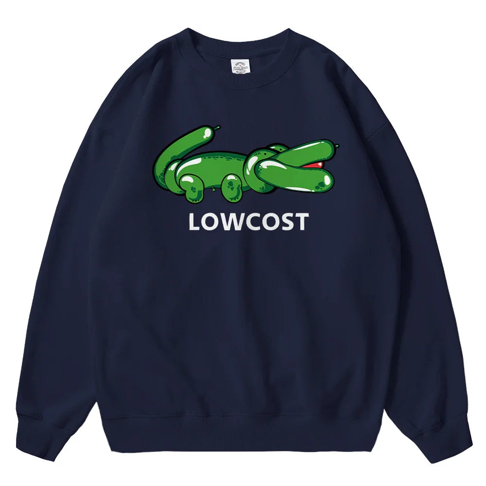 Men Women's Pure Cotton Sweatshirt The Lowcost Funny Printed Oversized Graphic Pullovers for Men Women Tops