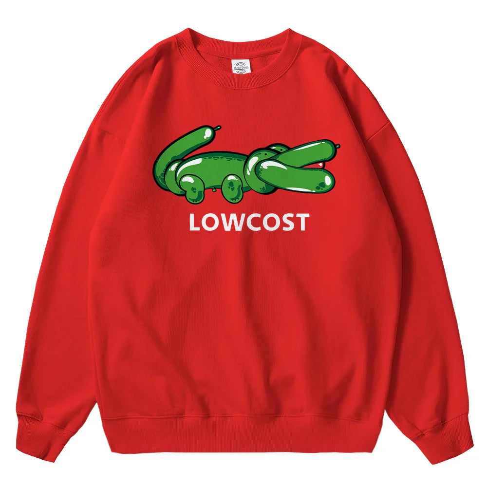 Men Women's Pure Cotton Sweatshirt The Lowcost Funny Printed Oversized Graphic Pullovers for Men Women Tops