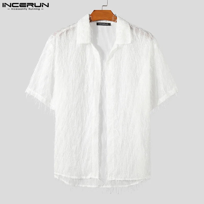 Tassel Chiffon Transparent Lapel Short